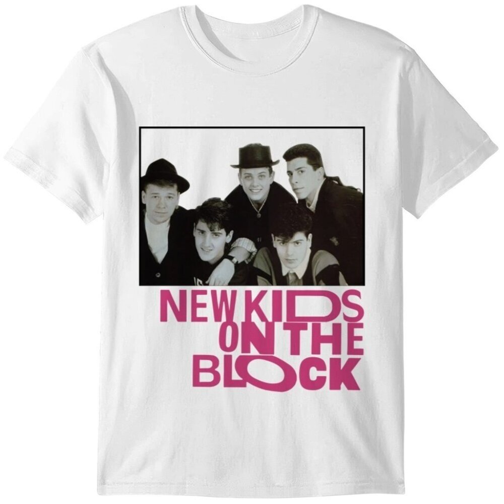 New Kids On The Block Pink Retro Band Fan Style T-Shirt  91